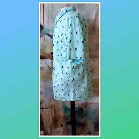 Carbon Short Sleeve, Button Down Shirt With Hulu Girls And Palm Trees Size L - Picture 2 of 4